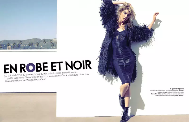 Angela Lindvall de Tesh para Elle France en decembro de 2011