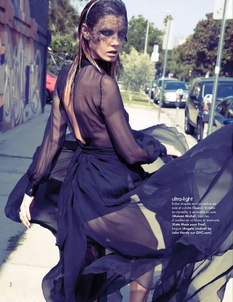 Angela Lindvall de Tesh para Elle France en decembro de 2011