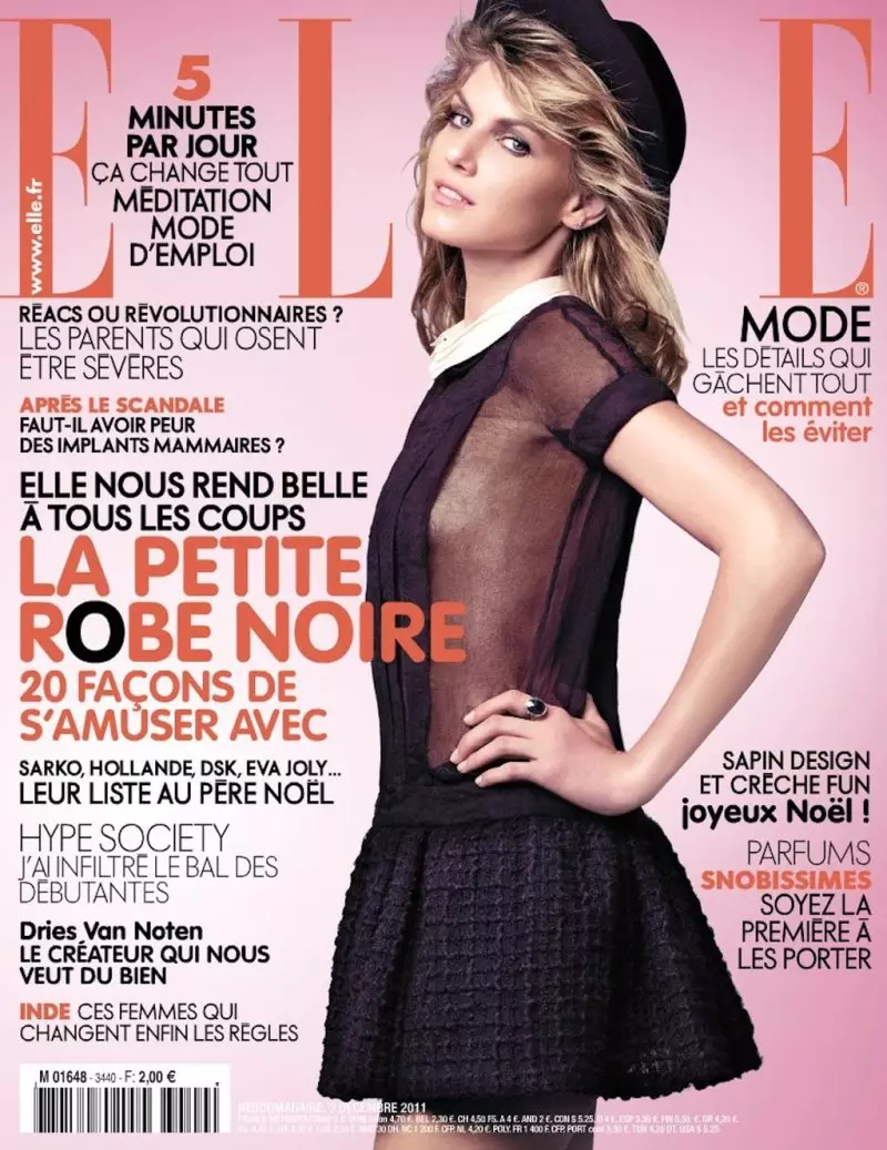 安吉拉·林德瓦尔 (Angela Lindvall) 由 Tesh 为 Elle France 拍摄，2011 年 12 月