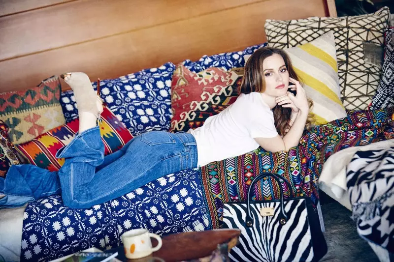 Ο Leighton Meester ποζάρει στο Jimmy Choo Shoot για την άνοιξη του 2015