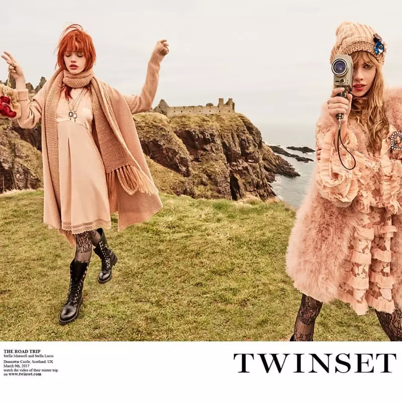 Stella Lucia et Stella Maxwell sont les vedettes de la campagne automne-hiver 2017 de Twinset