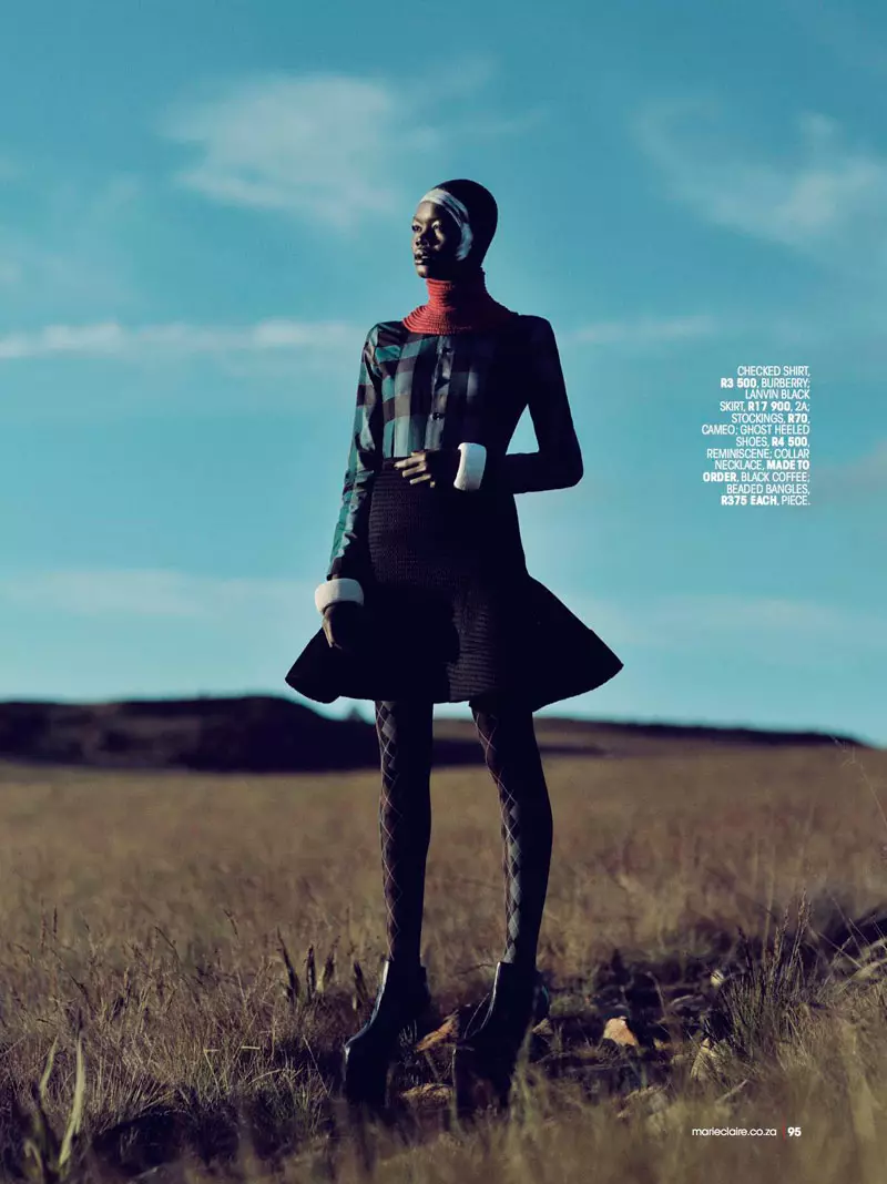 Aluad Deng Anei Sports Tartans and Plaids for Marie Claire South Africa