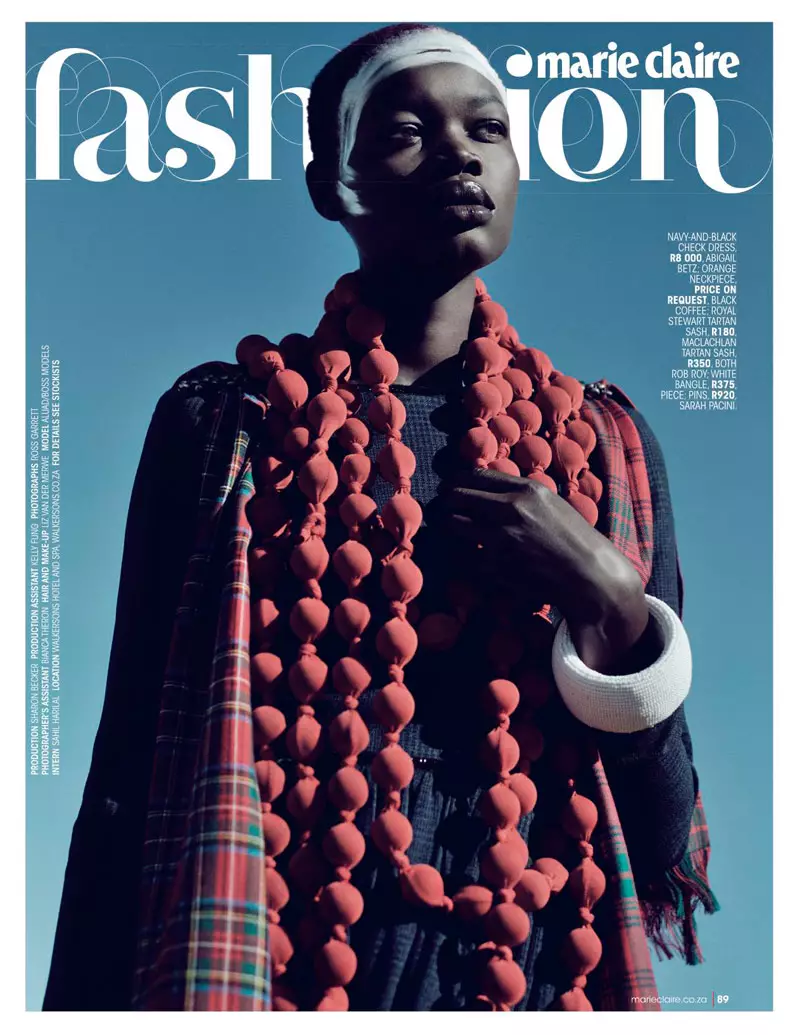 Aluad Deng Anei Sports Tartans and Plaids per a Marie Claire Sud-àfrica