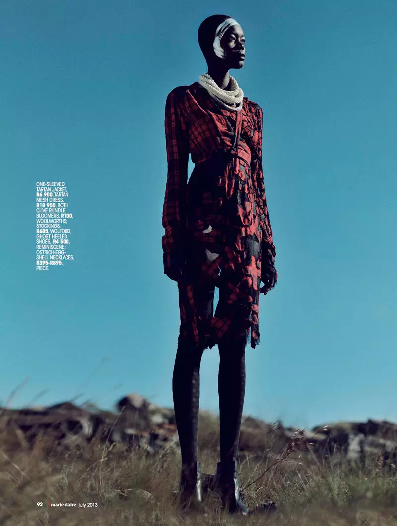 Aluad Deng Anei Sports Tartans and Plaids for Marie Claire South Africa