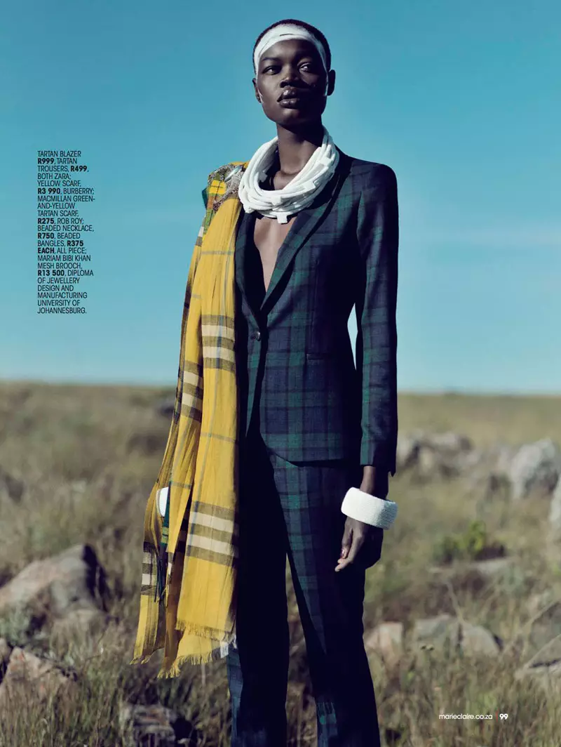 Aluad Deng Anei Sports Tartans and Plaids for Marie Claire South Africa