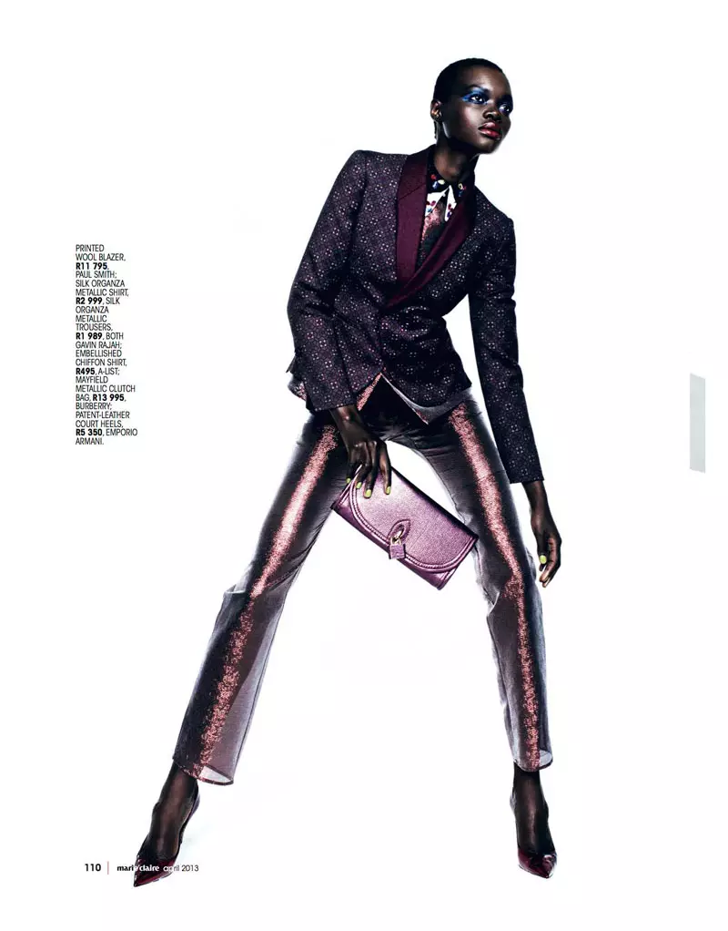 Aluad Deng Anei Anoenderana neMarie Claire South Africa's April Issue