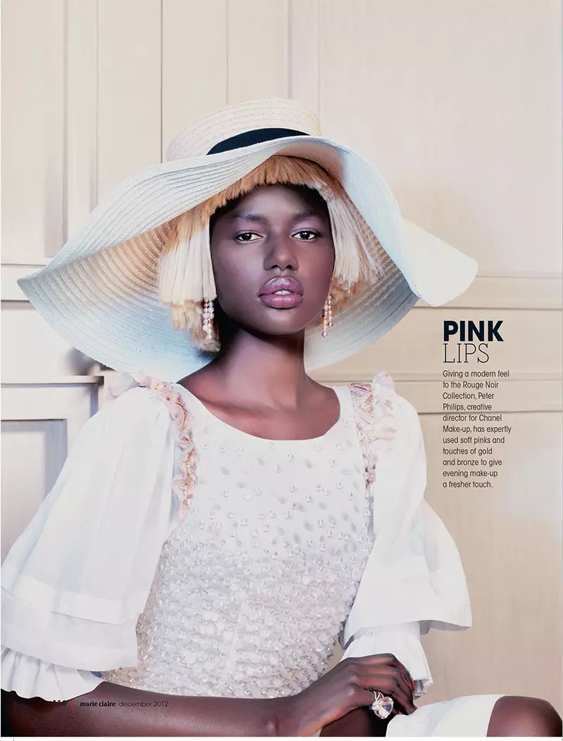 Ajak Deng revêt Chanel Beauty pour le numéro de décembre de Marie Claire Afrique du Sud