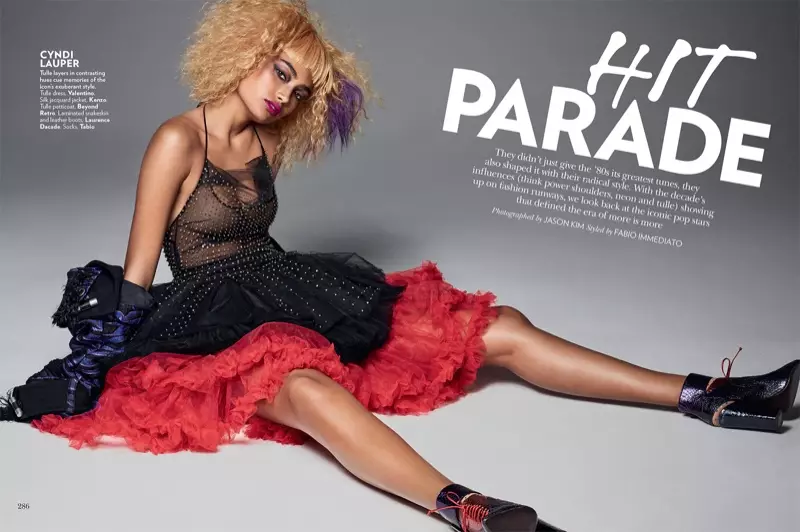 Kelly Gale canaliza Cyndi Lauper no editorial da Vogue Índia