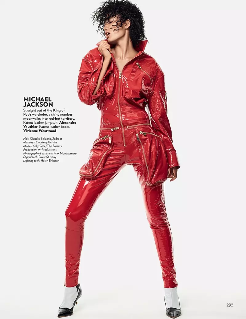 Si Kelly Gale nagsul-ob og pula nga Alexandre Vauthier nga patent leather jumpsuit nga morag Michael Jackson