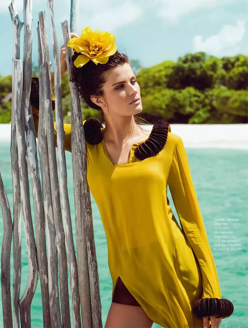 Isabeli Fontana destaca con vestido amarillo de Adriana Degreas
