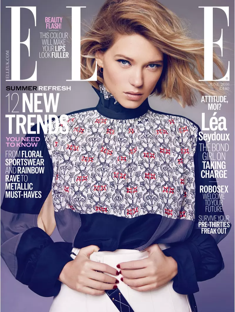 Lea Seydoux li ser ELLE UK June 2016 Cover