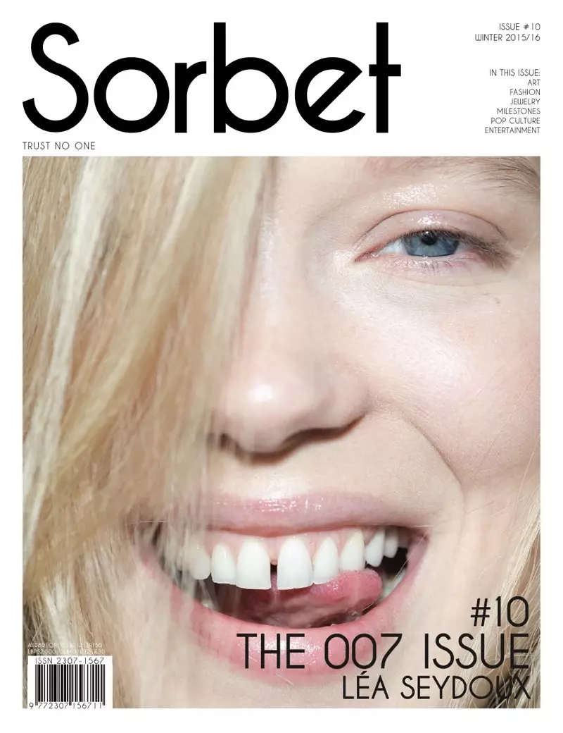 Lea Seydoux na portada da revista Sorbet Magazine inverno 2015