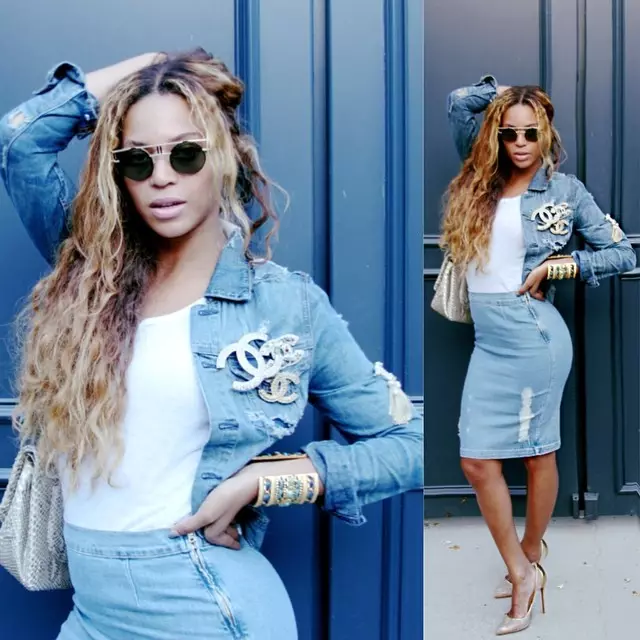 Beyonce ນຸ່ງເສື້ອ Denim ດ້ວຍການຕົກແຕ່ງ Chanel