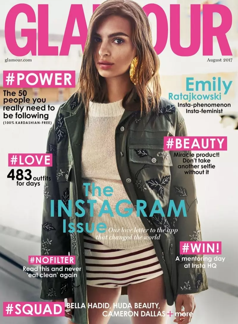 Emily Ratajkowski Glamour UK-də Cool Qız Görünüşü geyinir