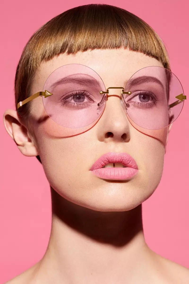 Karen Walker Disco Circus Gafas de sol en rosa $250