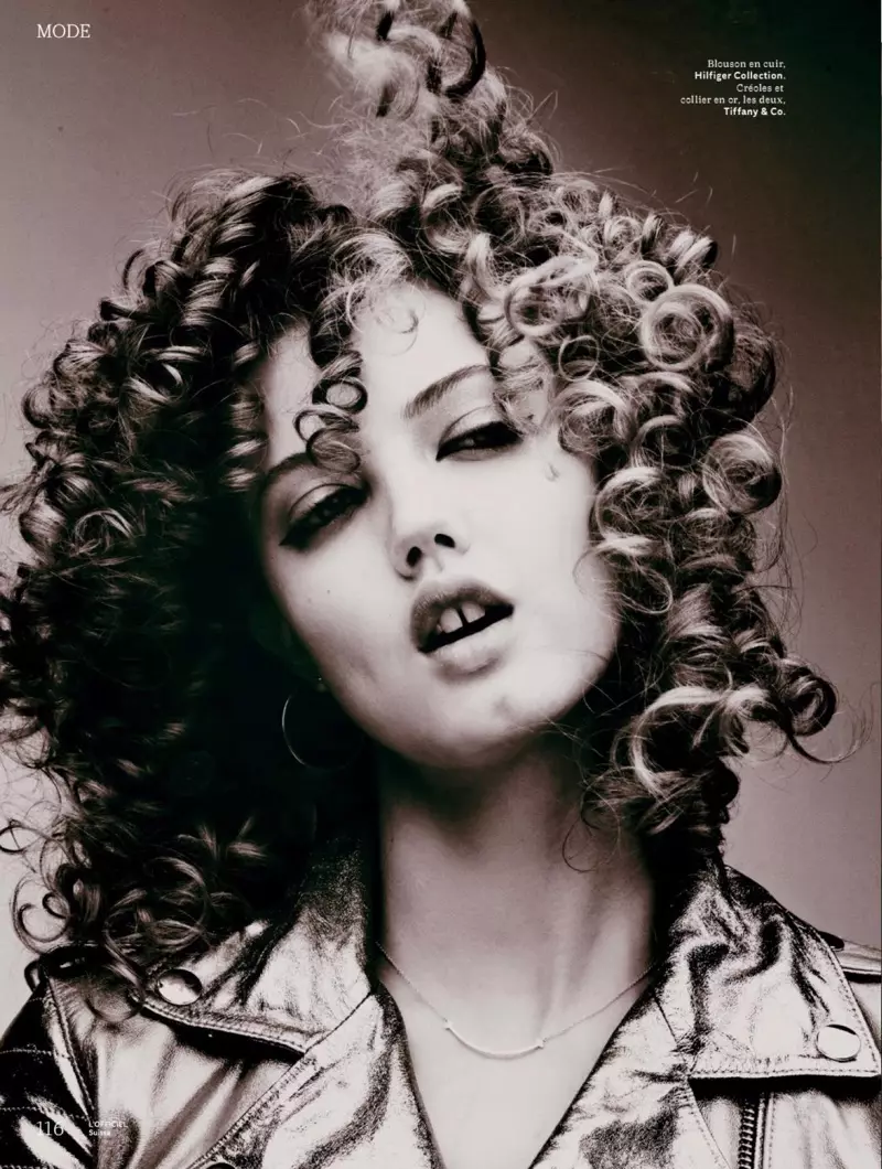 Lindsey Wixson Rocks Curly Hair in L'Officiel san Eilvéis