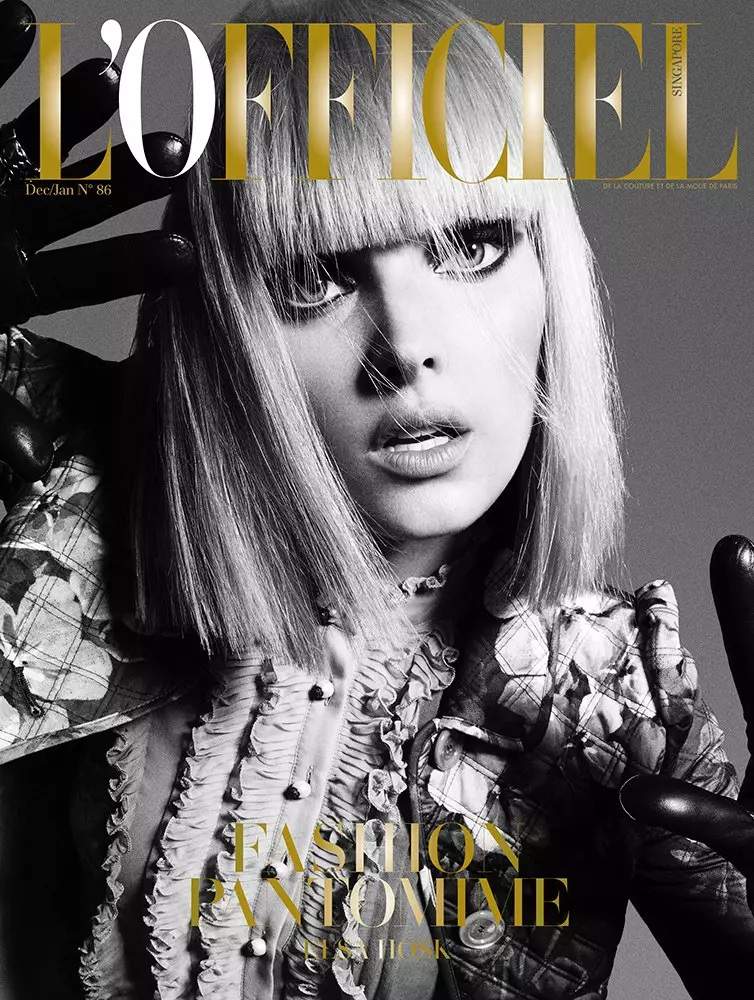 Elsa Hosk 登上 L'Officiel Singapore 2015.2016 年 12 月至 1 月封面