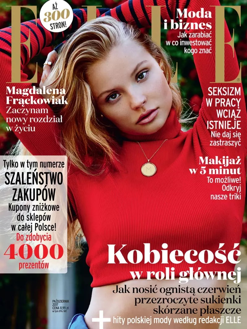 Magdalena Frackowiak be vargo apkabina elegantišką išvaizdą ELLE Lenkijoje