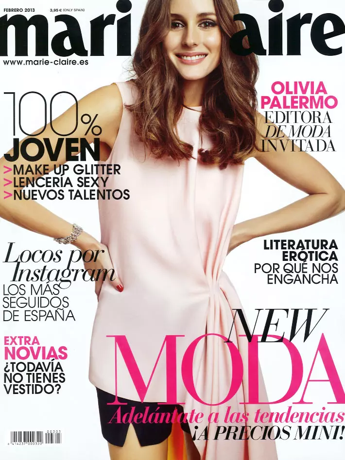 Xiddigaha Olivia Palermo ee Marie Claire Spain Febraayo 2013 Cover Shoot waxaa qoray Nacho Alegre