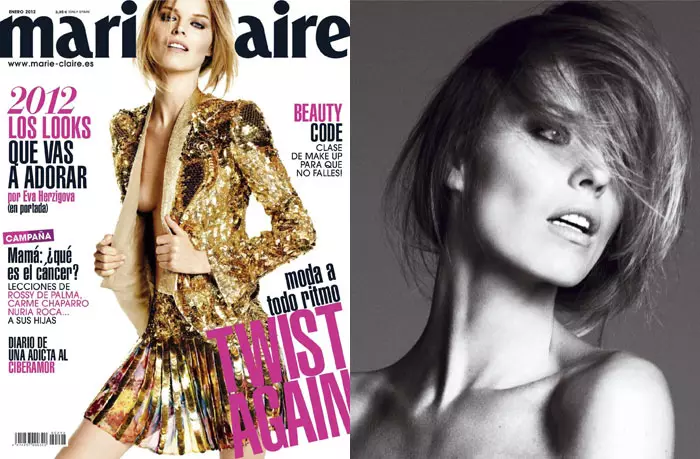 Eva Herzigova oleh David Roemer untuk Marie Claire Spanyol Januari 2012