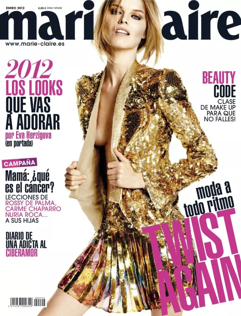 Eva Herzigova oleh David Roemer untuk Marie Claire Sepanyol Januari 2012