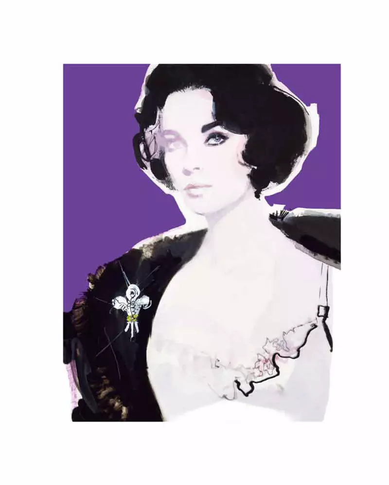 大衛·唐頓 (David Downton) 為 2011 年 ROUGE Winter 打造的伊麗莎白·泰勒 (Elizabeth Taylor)