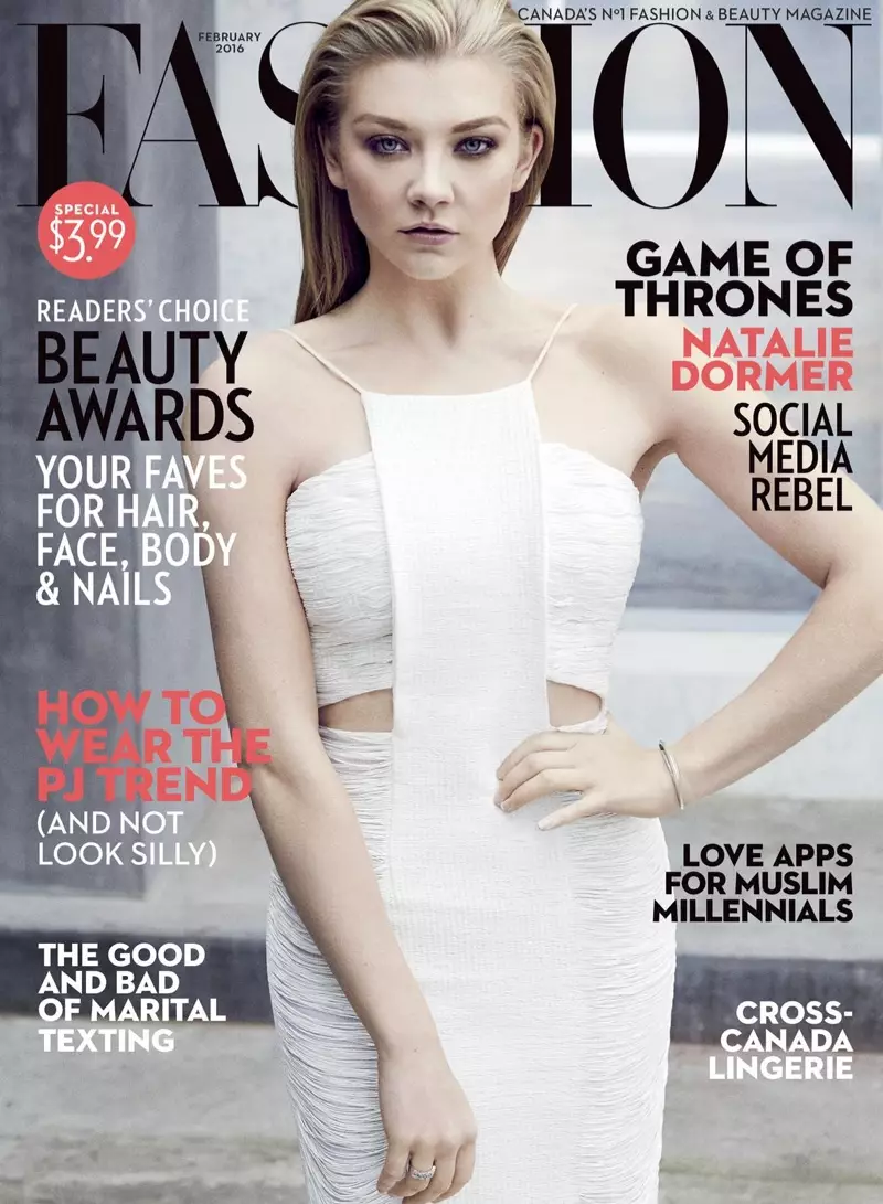 Natalie Dormer di Majalah FASHION sampul Januari 2016