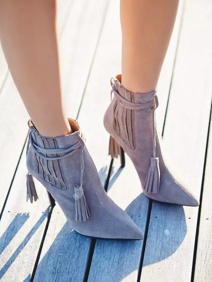 Jeffrey Campbell + Free People Suede Ankle Boot with Fringe disponibbli għal $218.00