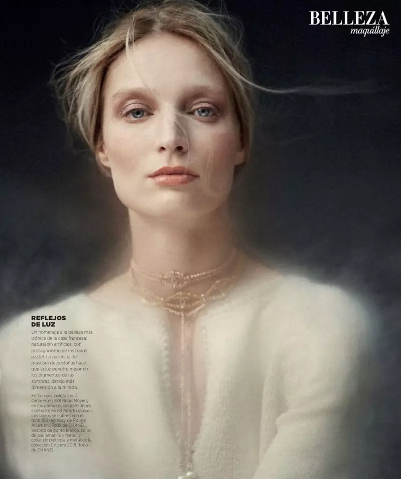 Mae Melissa Tammerijn yn swyno yn Chanel Beauty yn Edrych am Harper's Bazaar yn Sbaen