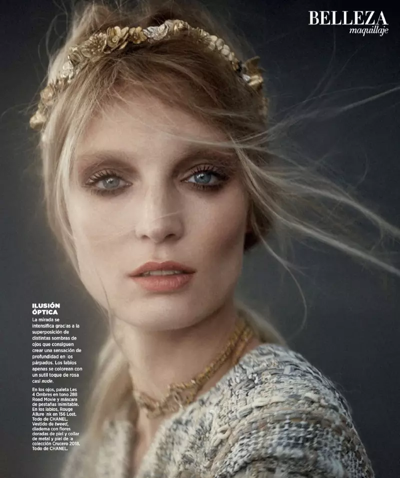 Melissa Tammerijn Enchants in Chanel Beauty Looks for Harper's Bazaar Spain