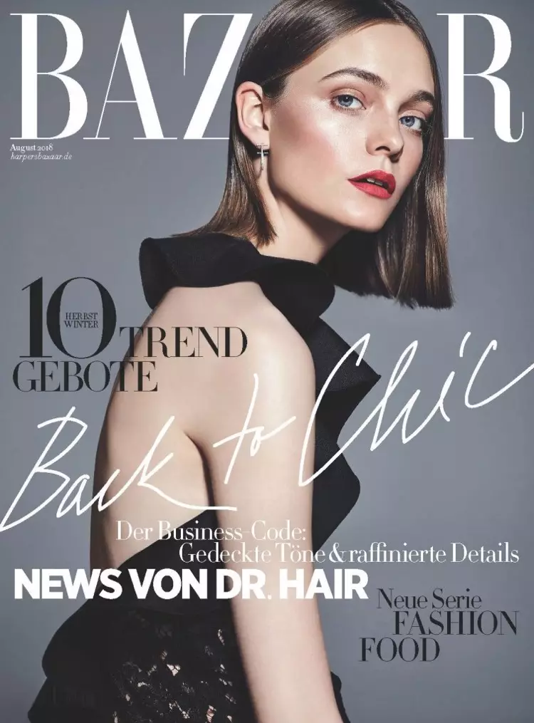 Nimue Smit Models All Black Looks for Harper's Bazaar Germany