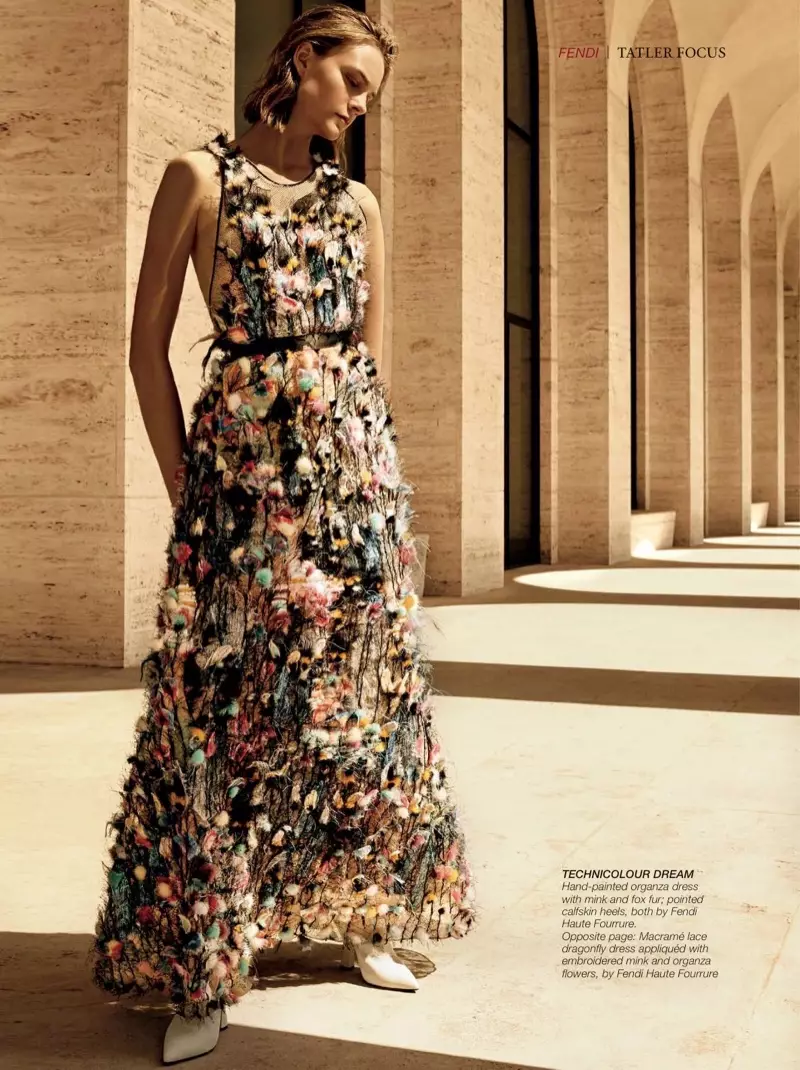 Nimue Smit Charms dalam Fendi Haute Couture untuk Hong Kong Tatler