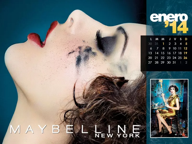 Maybelline 2014 Kalender met Frida Gustavsson, Erin Wasson + Meer