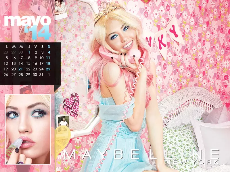 Календарь Maybelline 2014 с Фридой Густавссон, Эрин Уоссон и другими