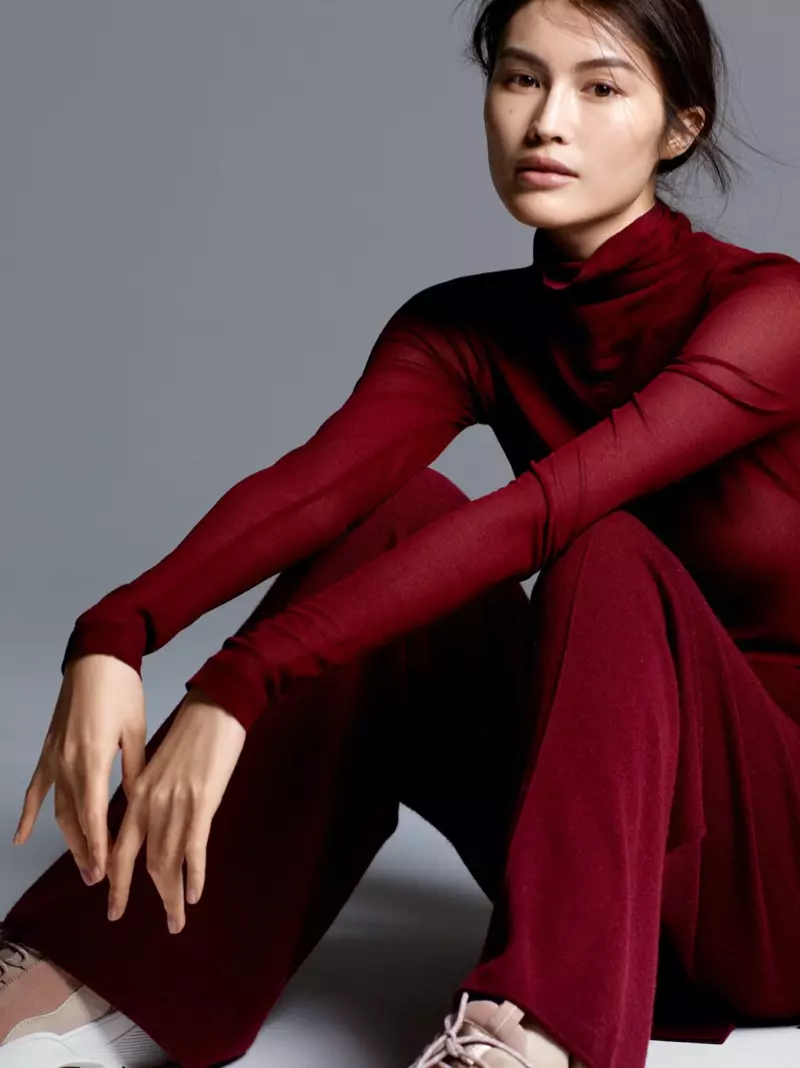 H&M Silk Blend Turtleneck Top at Cashmere Pants