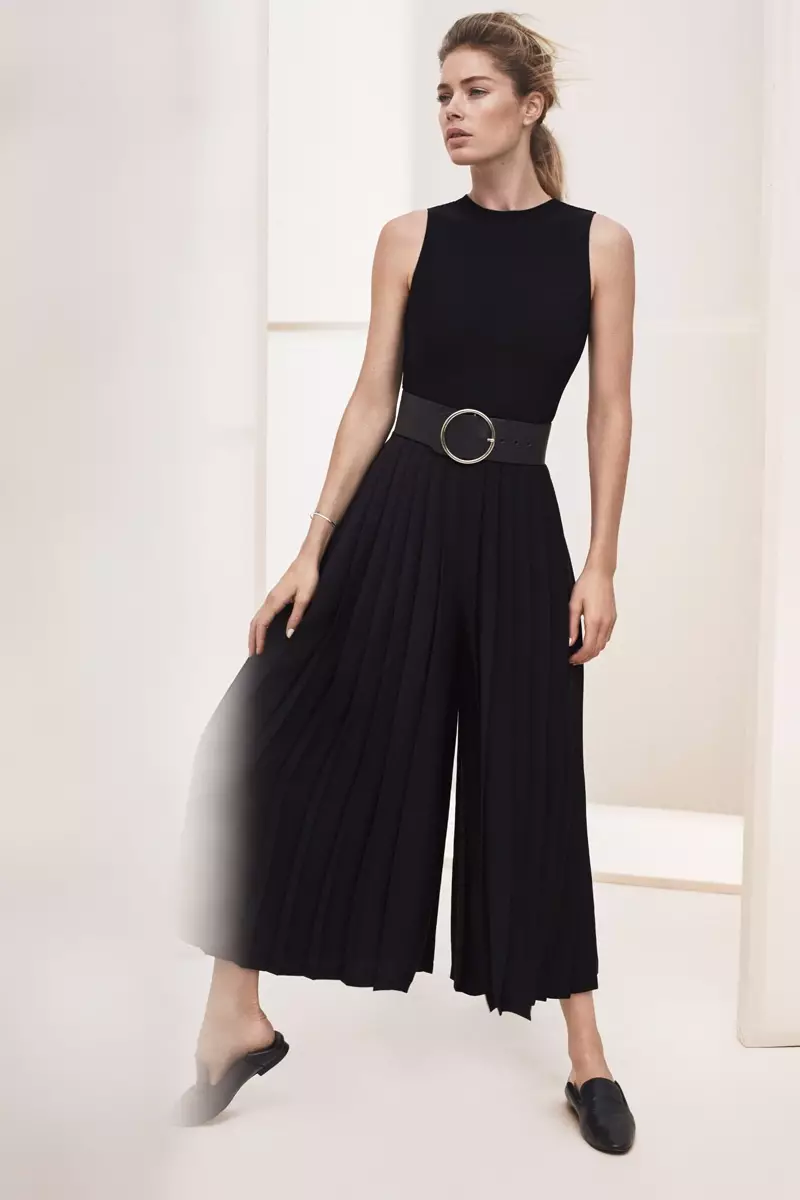 Doutzen Kroes poséiert an héich Taille culottes aus dem Massimo Dutti senger New York Kollektioun