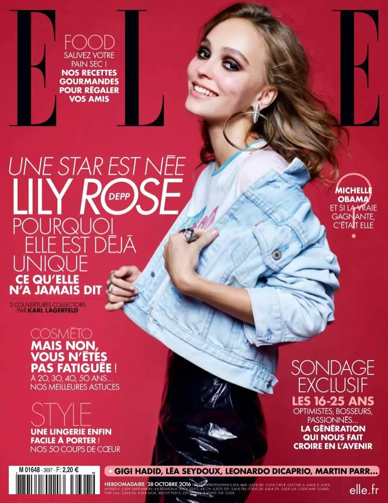 Lily-Rose Depp op ELLE France 28 Oktober 2016 Voorblad