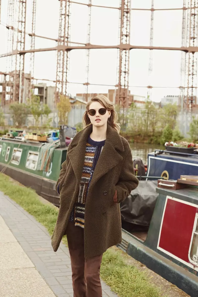 Lindsey Wixson Wears Fall Outerwear in Bergdorf Goodman Catalog