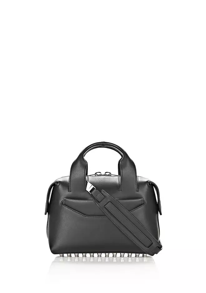 Alexander Wang Rogue Bach Satchel mewn Rhodium Du