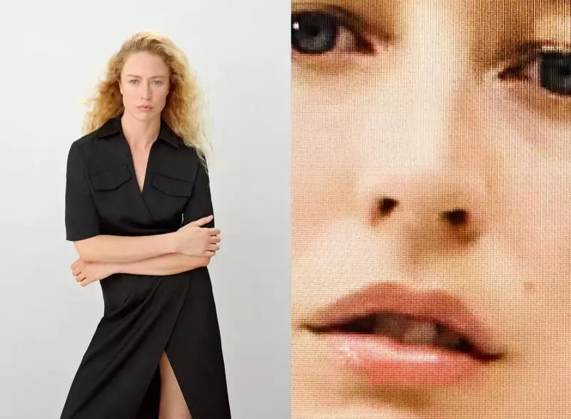 D'Raquel Zimmermann kuckt chic an der Zara Join Life Hierscht-Winter 2020 Kollektioun.