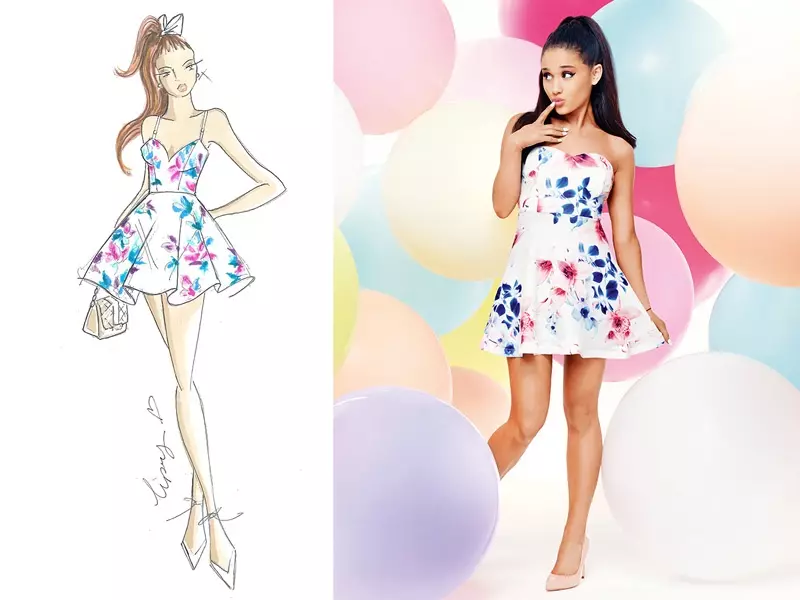 Vestido de graduación con bandeau floral de Ariana Grande x Lipsy