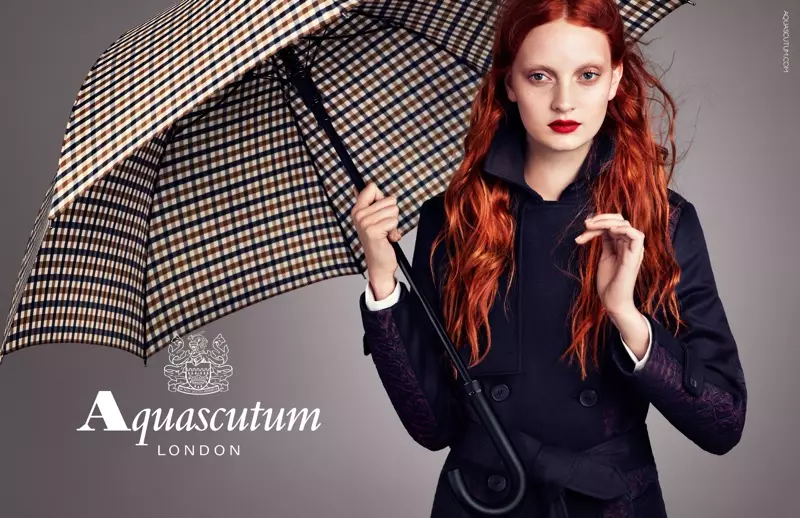 Codie Young Fronts Aquascutum-ის 2013 წლის შემოდგომის კამპანია