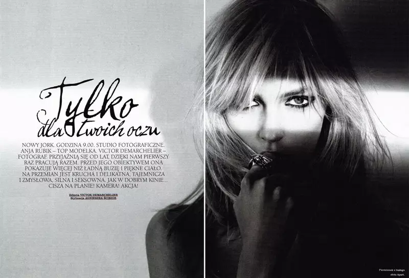 Anja Rubik ar gyfer Viva! Moda Gaeaf 2010 gan Victor Demarchelier