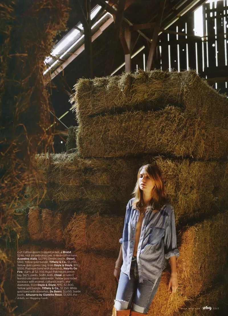 Angela Lindvall autorstwa Jeleny Jemczuk w Big Country | Elle Stany Zjednoczone maj 2010