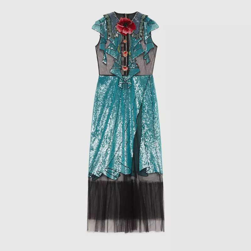 Gucci Embroidered Tulle Dress