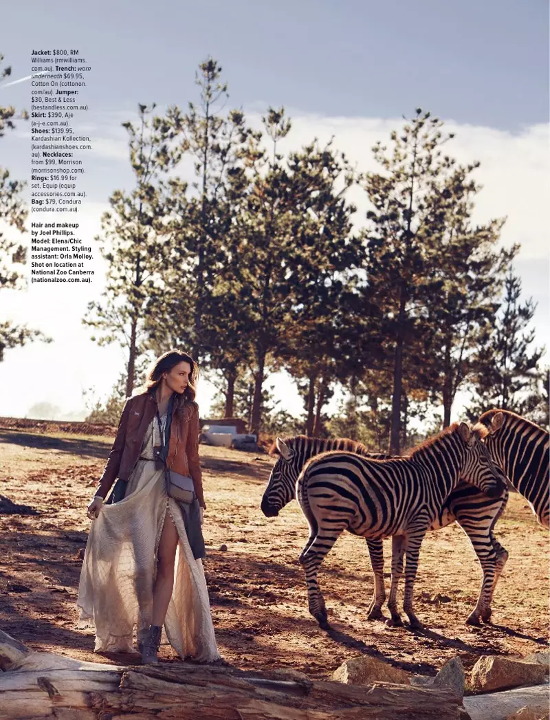 Elena ទៅលើ Style Safari សម្រាប់ Cosmopolitan Australia