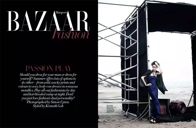 Nicole Trunfio li Giorgio Armani ji bo Harper's Bazaar Singapore Nîsana 2011