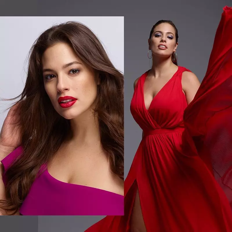 Modelo Ashley Graham aperas en Revlon-kampanjo