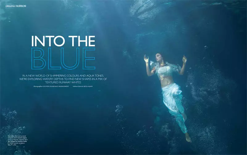 Angela Jonsson intră în „Into the Blue” pentru Grazia India, martie 2013