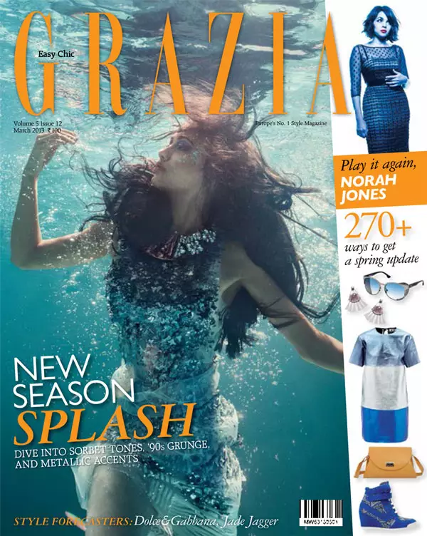 Angela Jonsson geht für Grazia India im März 2013 ins Blaue